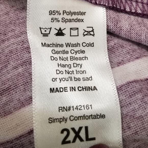 NWOT's - LuLaRoe Purple Striped Tunic Style Pullover Long Sleeve Size 2XL - Picture 6 of 8